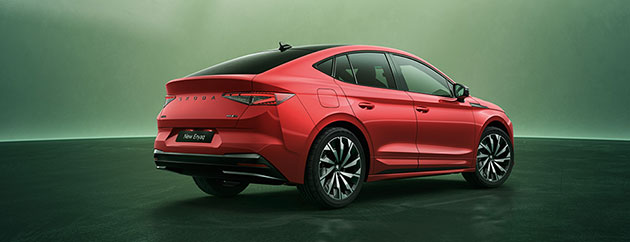 skoda enyaq coupe in rot